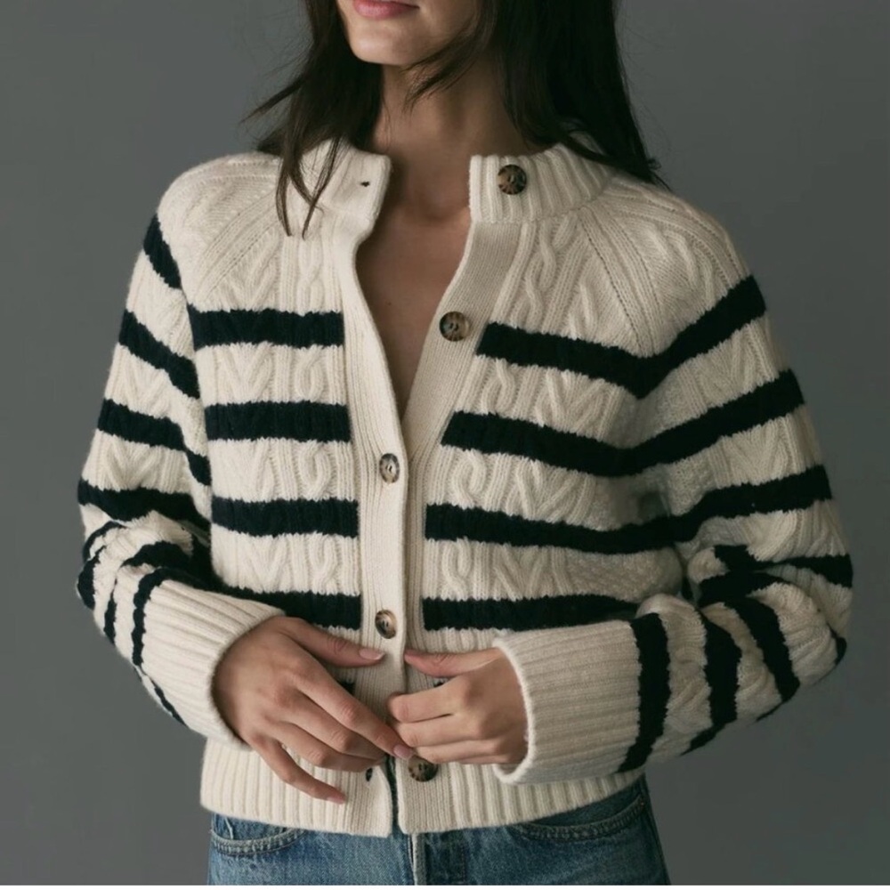 dôen Rita cardigan Calais stripe size M like new